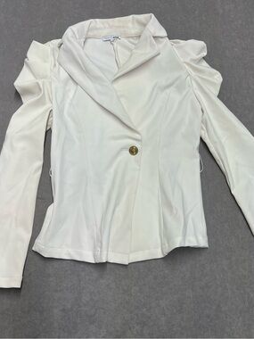 Fashion Nova Ivory Single-Button Tailored Blazer